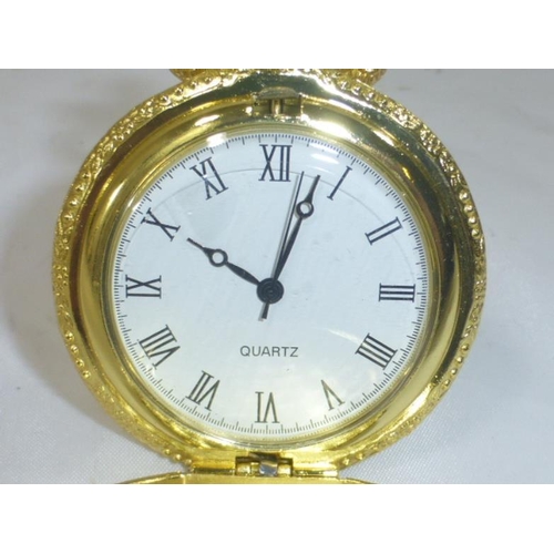 139 - Horticultural Fully Cased Gold Tone Pocket Watch (Working)