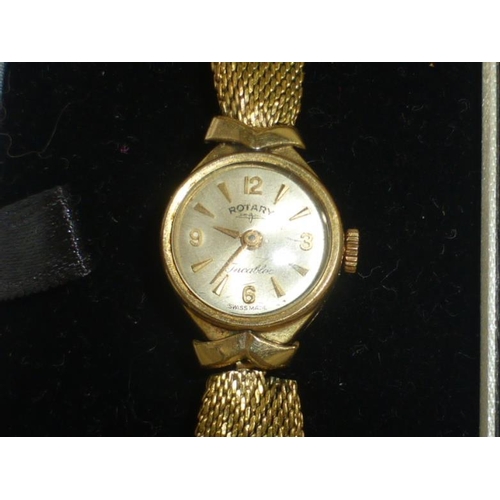 22 - Ladies Rotary incabloc rolled gold watch in case