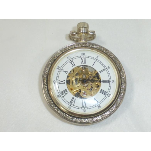 24 - Open Faced Mechanical Pocket Watch (Working)