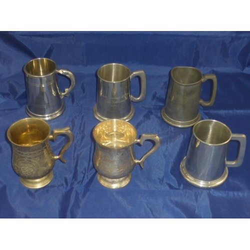 148 - Selection of Vintage Tankards Including Viner's English Pewter, Silver Plated and More