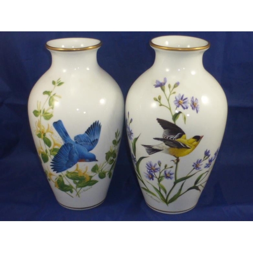 37 - Pair of Limited Edition Vases  By The Franklin Mint For the RSPB