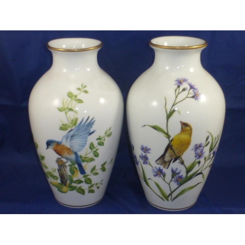 37 - Pair of Limited Edition Vases  By The Franklin Mint For the RSPB