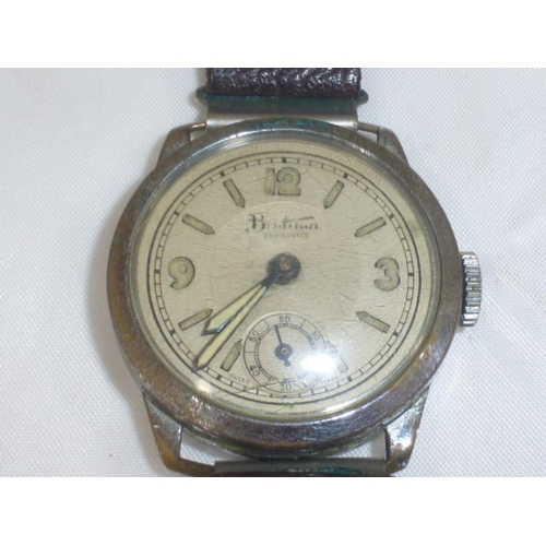 63 - Vintage Beutima Art Deco Watch complete with Original Leather Strap (Working)