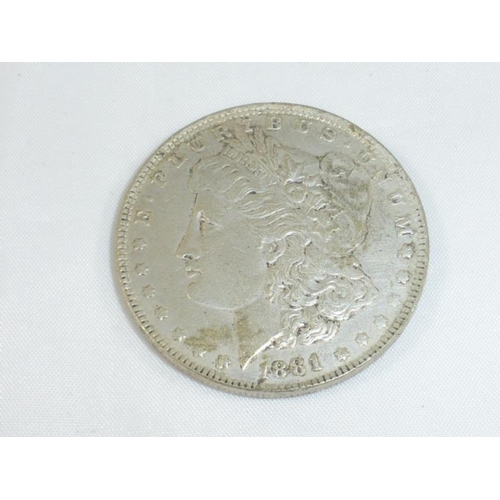 72 - United States of America, USA, Silver Morgan Dollar, 1881 CC (