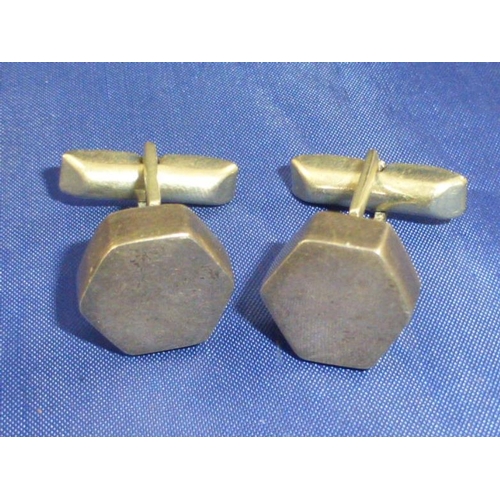 78 - Pair of Silver 925 Hexagon Shaped Cufflink's