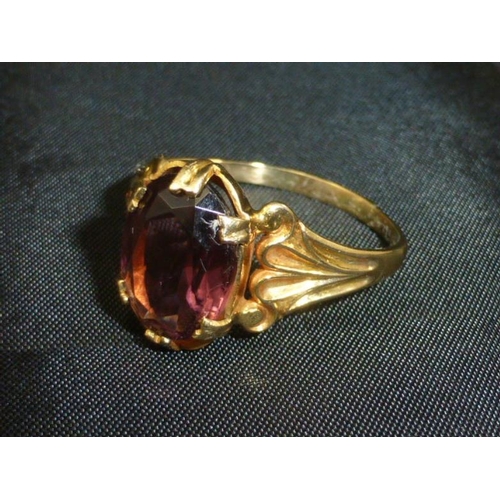 79 - 9CT Gold & Amethyst Ring Size U Boxed