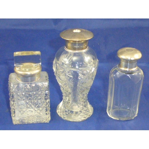 4 - Collection of Three Glass silver pieces to include Perfume bottle