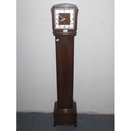 183 - Art Deco Wood Cased Grandma Clock (Movement Fine, but Missing Glass)