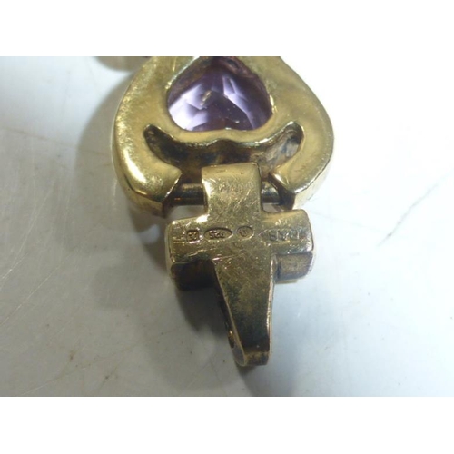 9 - Silver 925 Bracelet with Amethyst Heart Shaped Decorated