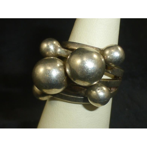 123 - Silver 925 Heavy Ring (Size O)