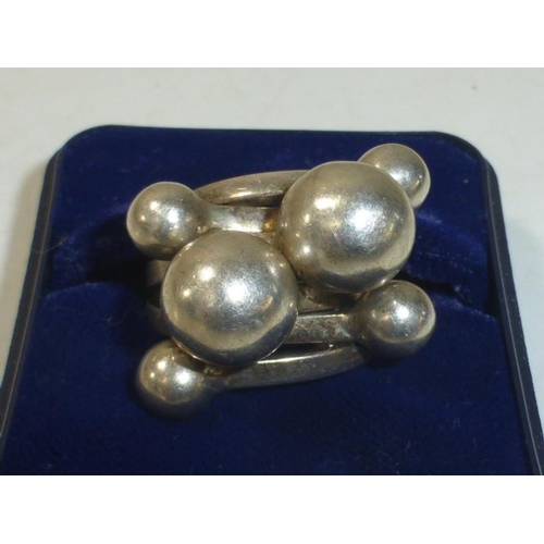 123 - Silver 925 Heavy Ring (Size O)