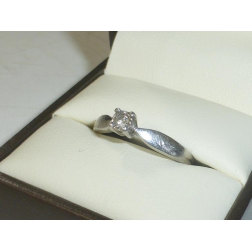 125 - Platinum 950 Ring with Solitare Diamond