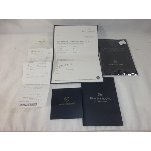 132 - Platinum 950 Ring with 0.75 Carat Diamond Clarity S11 Colour G Comes complete with Certificate and O... 