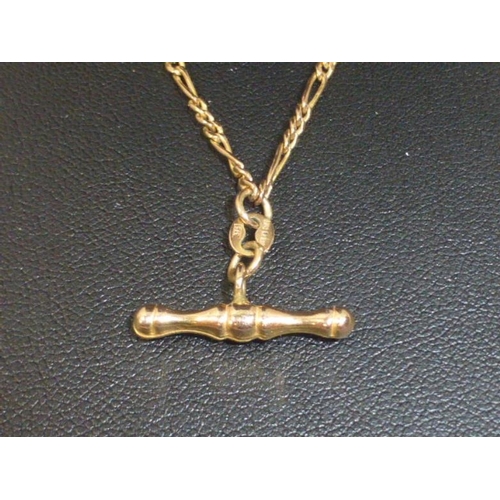 137 - 9CT Gold T Bar Necklace