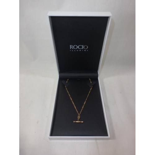 137 - 9CT Gold T Bar Necklace