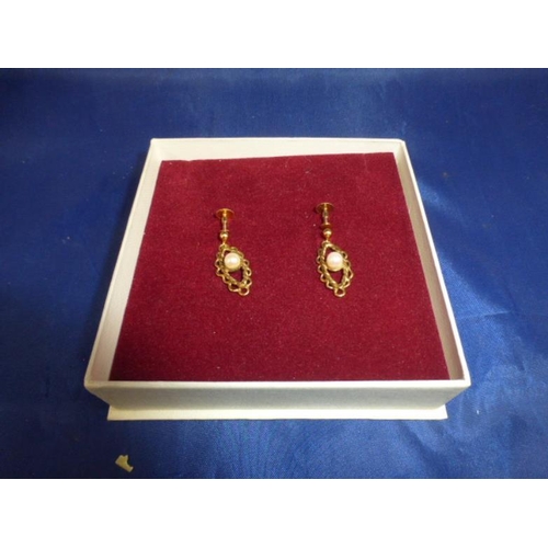 141 - 9CT Gold & Pearl Earrings