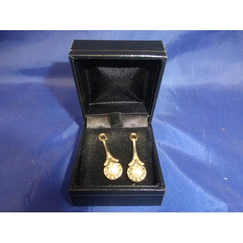 145 - Large 9CT Gold & Pearl Earrings