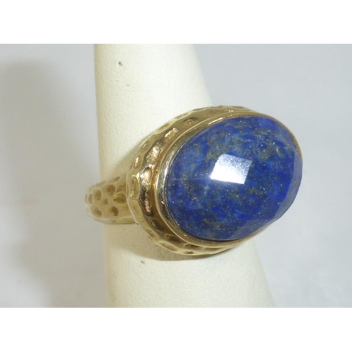 159 - Antique Yellow Metal (UNTESTED GOLD) & Lapis Lazuli Ring