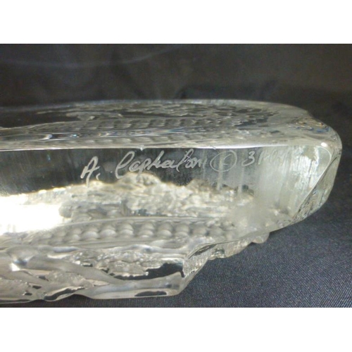 165 - Dartington Crystal Romeo and Juliet Paperweight Signed by S Capredoni