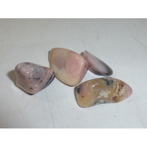 171 - Six Carded Rose Quartz Stones and 8 Pink Opal's
