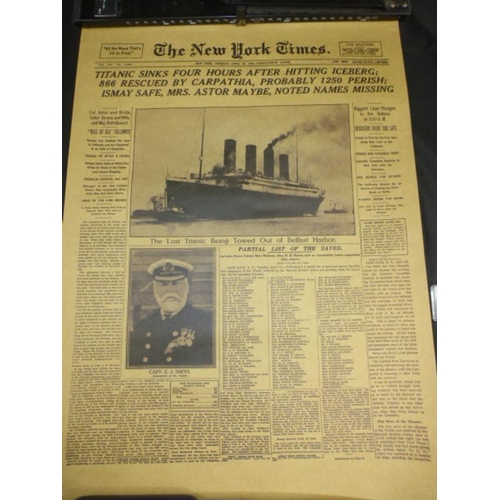 178 - Gold Layered Titanic Ingot together with Copy of The New York Times Front Page reporting the Daisast... 