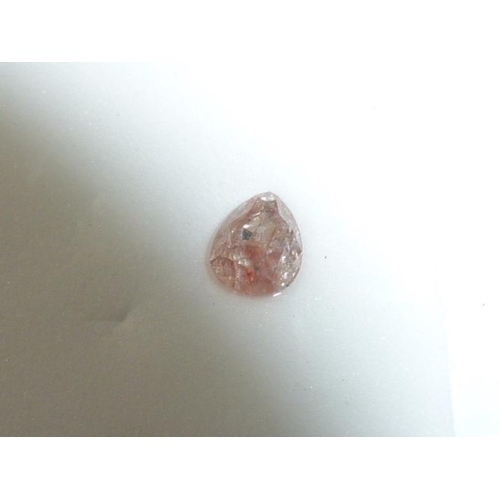 94 - Pear Brilliant Cut .25 Carat Pink Diamond Complete with Certificate of Authenticity