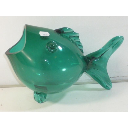 126 - Large Green Glass Fish