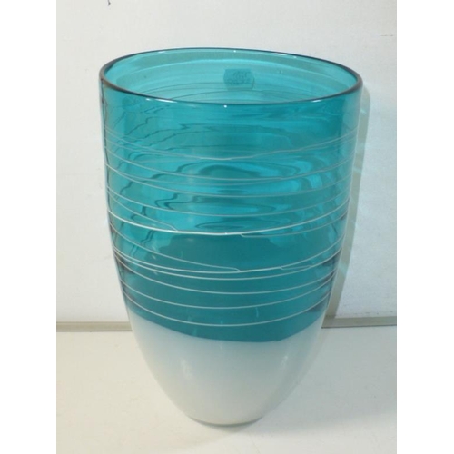 127 - Large blue and White swirl Vase