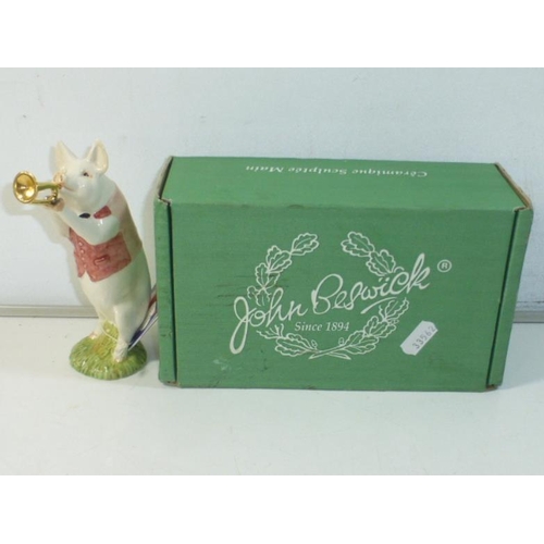 128 - John Beswick Pig Figure- Matthew Trumpter in Box