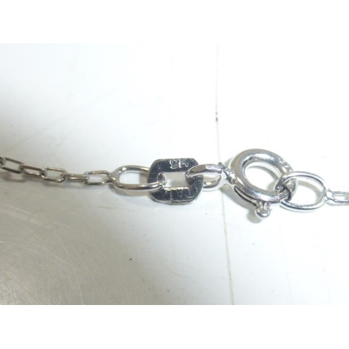 162 - Hallmarked 375 (9ct) White Gold Anklet Bracelet complete with Case