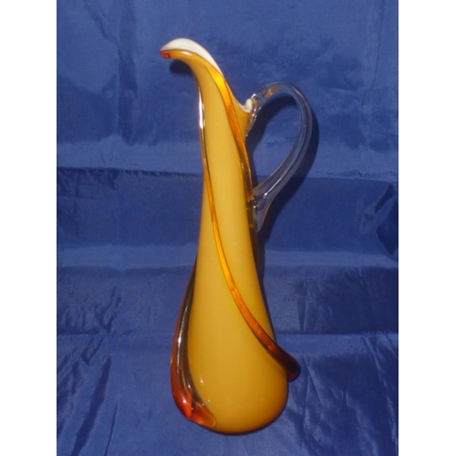247 - Amber glass jug vase