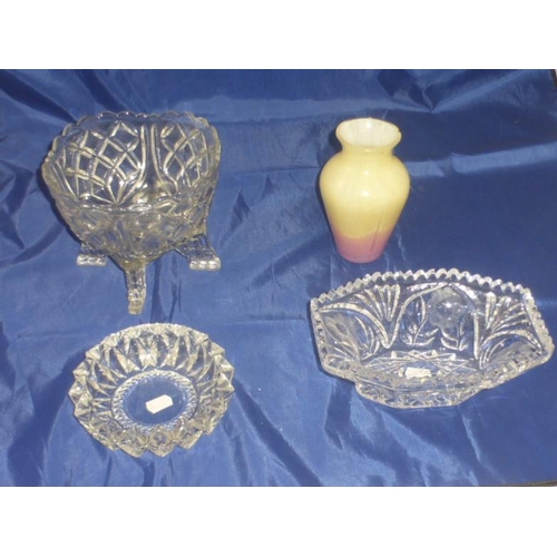 252 - Three Pieces of Glassware and other to Include footed Bowl