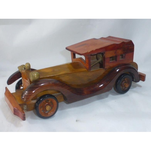 281 - Two Wooden Model's of Vintage Automobiles
