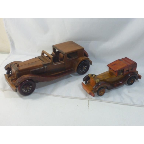 281 - Two Wooden Model's of Vintage Automobiles