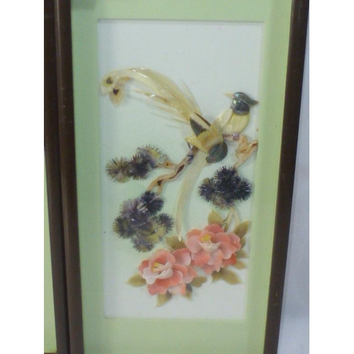 310 - Two Framed and Glazed Chinese Mother of Pearl and Shell Pictures