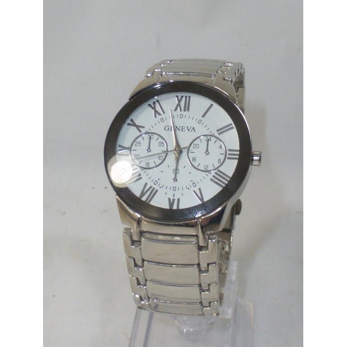 5 - Gents Geneva Silver Dial Watch