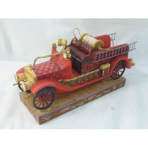 14 - Resin Model of Vintage Fire Engine By Jim Shore approx. 11