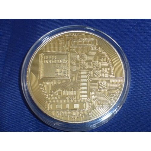 33 - Gold Plated Bitcoin Coin Collectible