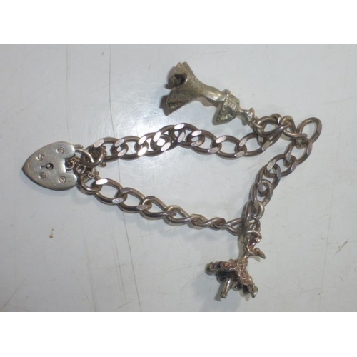 49 - Child's Silver Hall marked Charm Bracelet