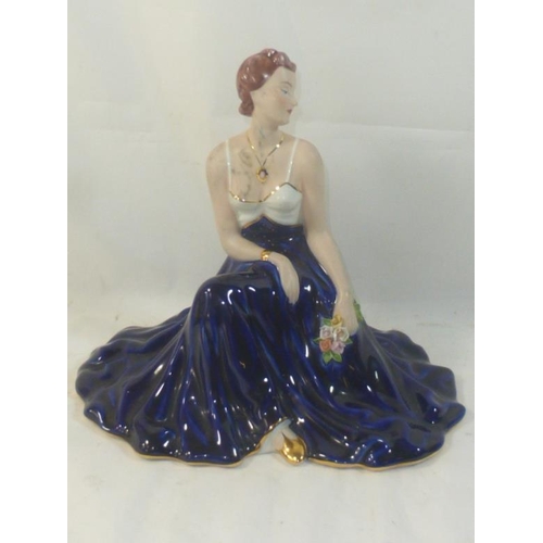 56 - Vintage Royal Dux Bohemia Lady Figure 145 20 19