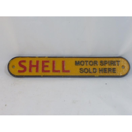 64 - Two Cast Iron Shell Motor Oil Wall Signs