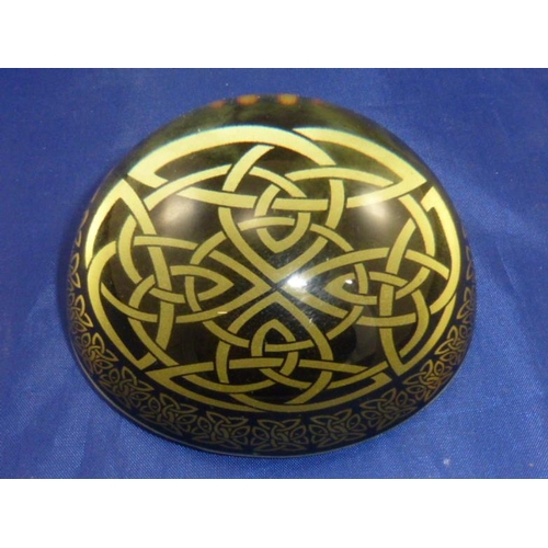 80 - Pair of Celtic paperweights both in presentation boxes