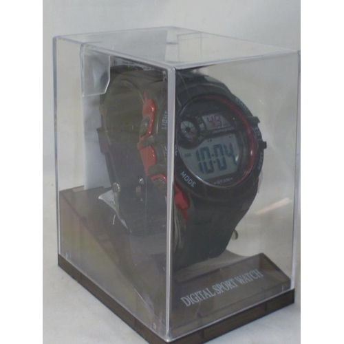 106 - Two New Digital Sports watch in presentation boxes