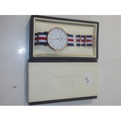 113 - David Wellington watch in Luxury brown and cream case