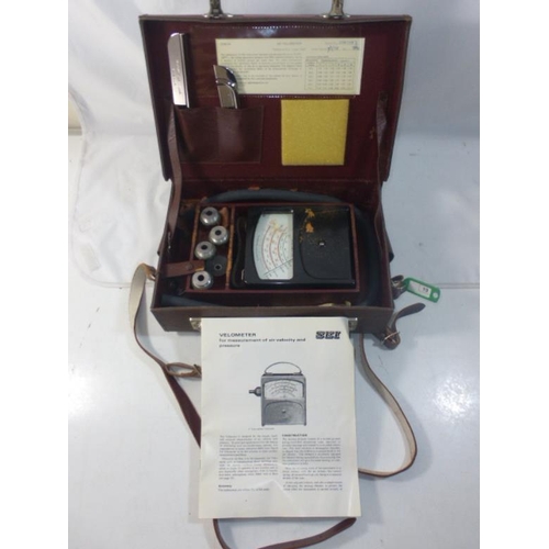 697 - SEI Velometer Air Velocity Pressure Meter complete with Original Case