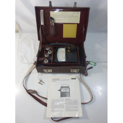 697 - SEI Velometer Air Velocity Pressure Meter complete with Original Case