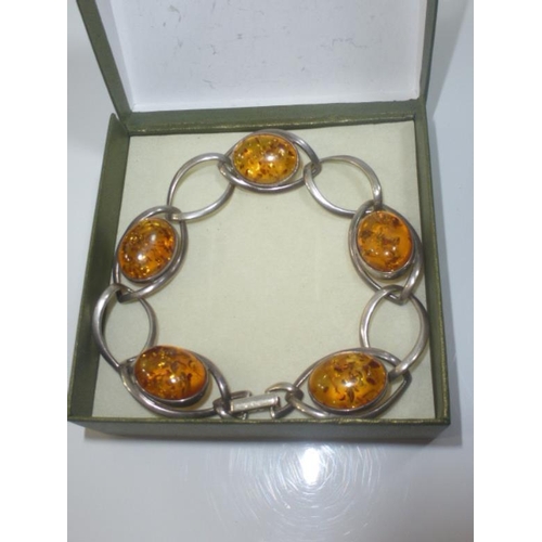 11 - Silver 925 and Amber Bracelet