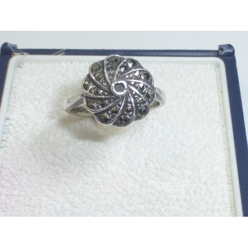 12 - Vintage Silver Marcasite Ring