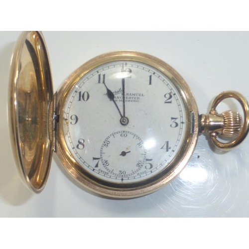 24 - Everite H. Samuel Manchester Pocket Watch Gold Plated