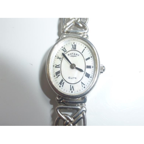 30 - Rotary Elite Silver 925 Ladies Watch complete with Case